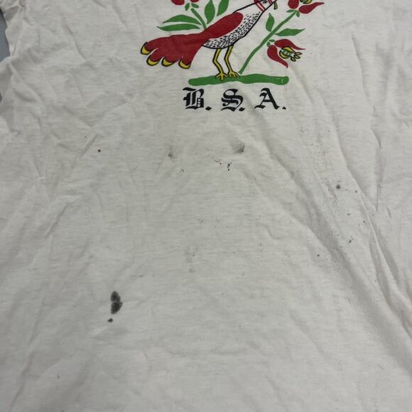 Vintage 60s Camp Chiquetan BSA White Graphic T-Shirt - Picture 3 of 5